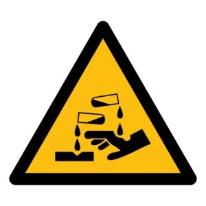 waaschuwingssymbool voor bijtende middelen